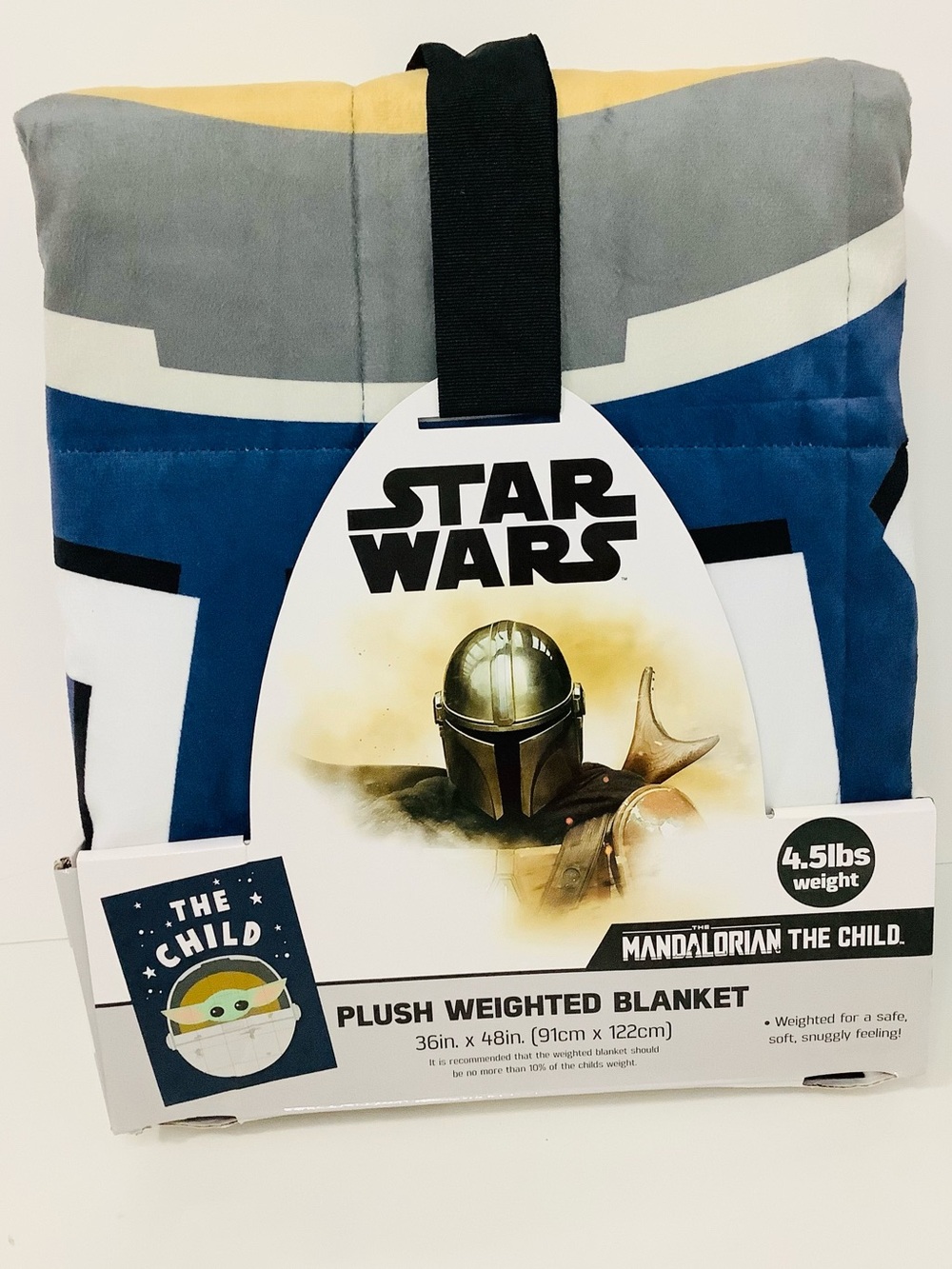 NEW Star Wars The Mandalorian The Child Plush Weighted Blanket 36”x 48” 4.5 lbs.